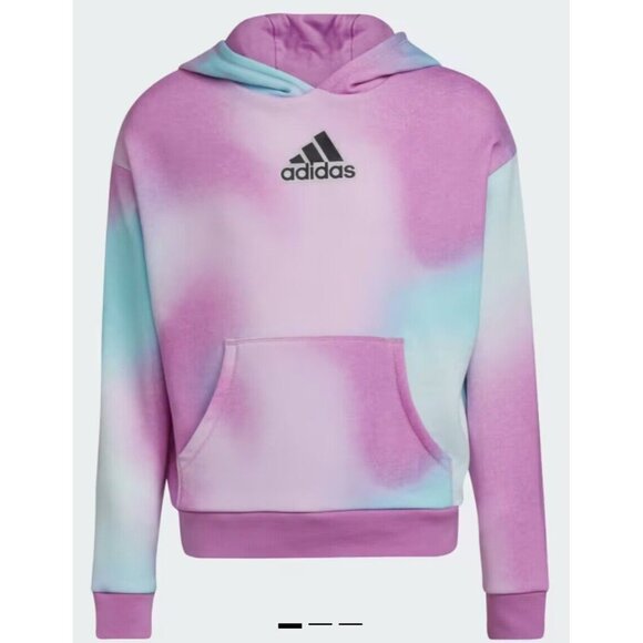 ADIDAS TIE DYE SWEATSHIRT Hoodie - Spot Bottom Side Of Hood SZ XL Girls Or Adult - Picture 1 of 11